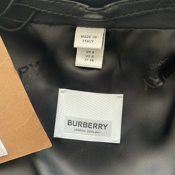BURBERRY Black Leather Jacket Size 4 US - Picture 13 of 17